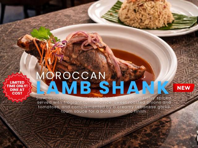 [10% OFF + 1X REWARD POINTS!] MOROCCAN LAMB SHANK @ MAJESTIC RESTAURANT
